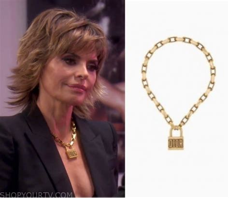 lisa rinna necklace with padlock dior|RHOBH: Season 10 Episode 5 Lisa's Dior Padlock .